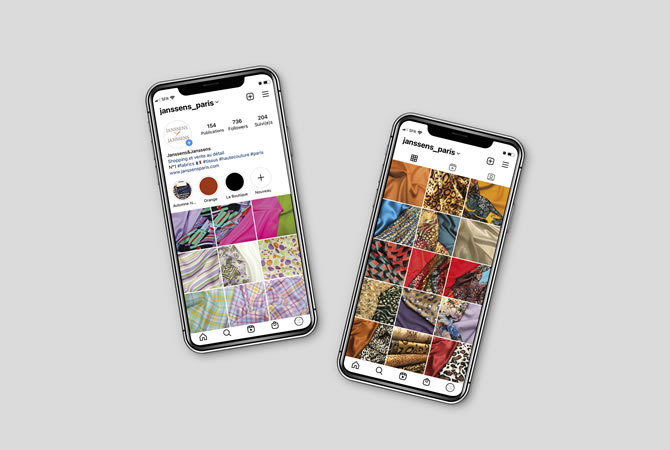 AOZU | JANSSENS & JANSSENS TISSUS PARIS | contenus graphiques pour réseaux sociaux