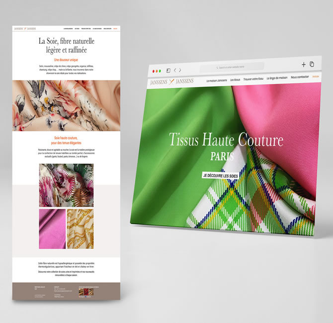 AOZU | JANSSENS & JANSSENS TISSUS PARIS | Réalisation site internet 