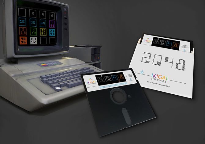 AOZU | 2048 version Apple //e disquettes & étiquettes